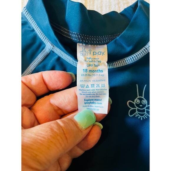 NWT IPlay Short Sleeve Rash Guard 18 Months Blue - Picture 4 of 5